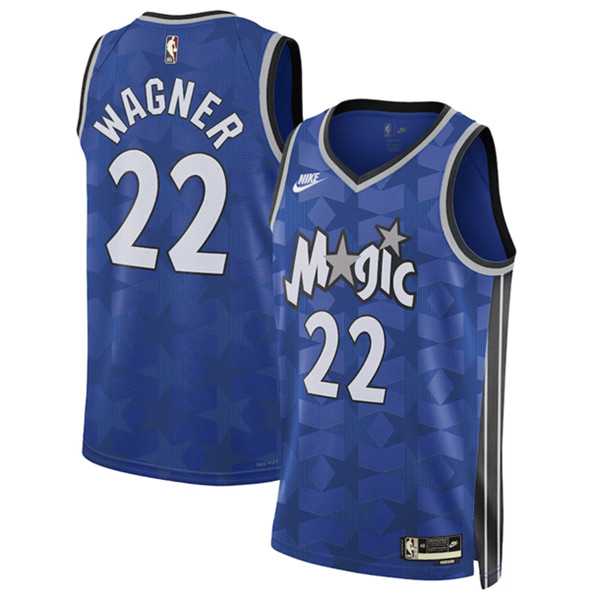 Men%27s Orlando Magic #22 Franz Wagner Blue 2023-24 Classic Edition Stitched Basketball Jersey Dzhi